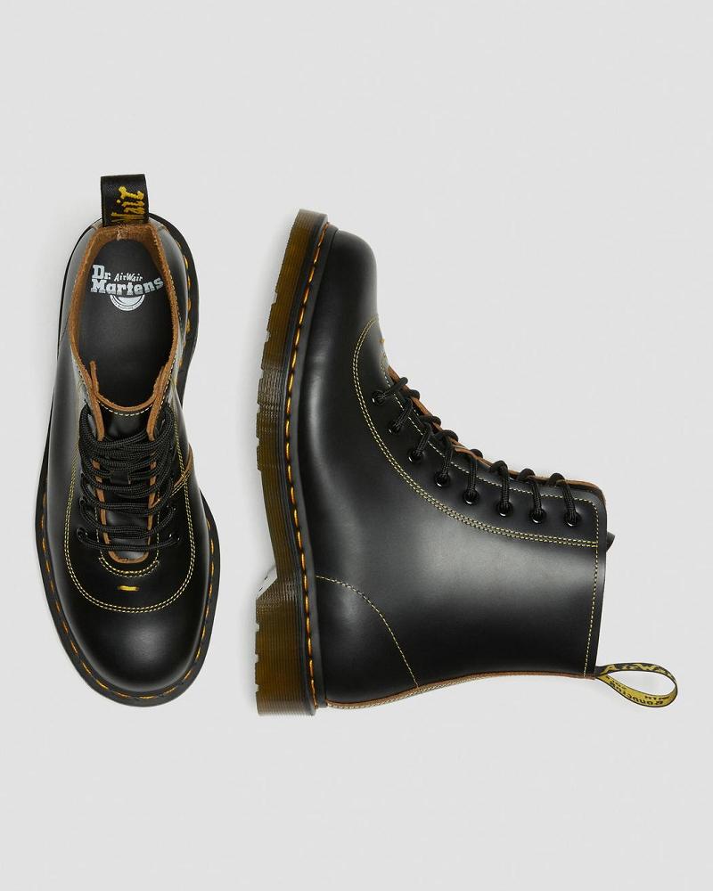 Dr Martens Pharamond Vintage Smooth Læder Ankelstøvler Dame Sort | DK 64QMA